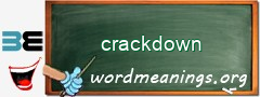 WordMeaning blackboard for crackdown